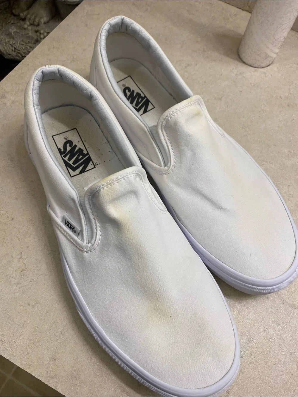 Vans White Men's Classic Slip-On Canvas Shoes